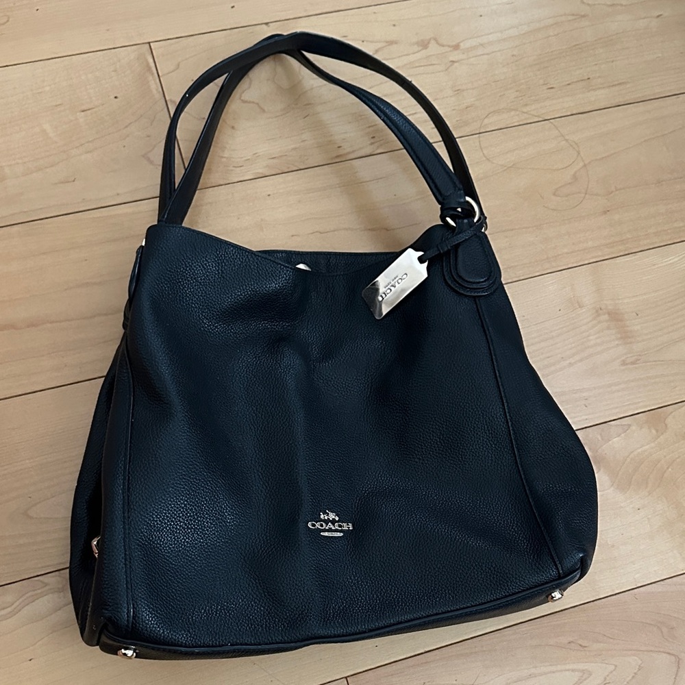 Coach Dark Blue Leather Hobo Bag
